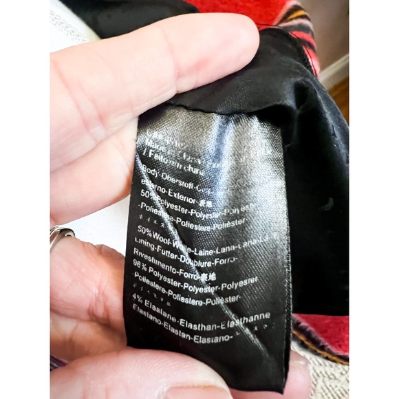 Maison Scotch Punk Radar Wool Blend Coat Red Plaid NWOT Sz Small - Picture 9 of 11